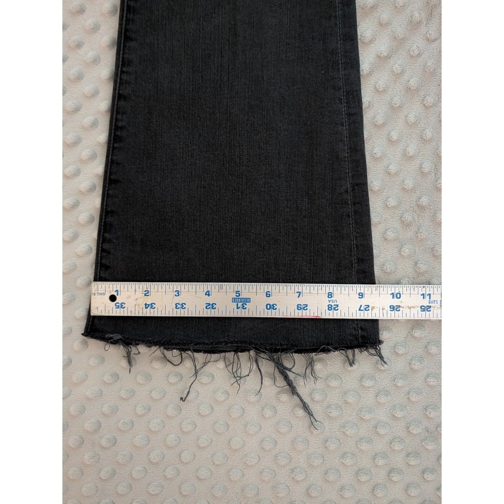Mother The Weekender Fray Jeans Women's 27x31 Black Gray Raw Hem Washed Denim - Picture 10 of 16